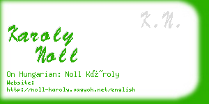 karoly noll business card